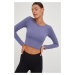 Tričko s dlhým rukávom na jogu 4F fialová farba,