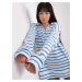 White-blue striped oversize blouse