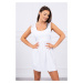 Dress with ruffles on the sides white