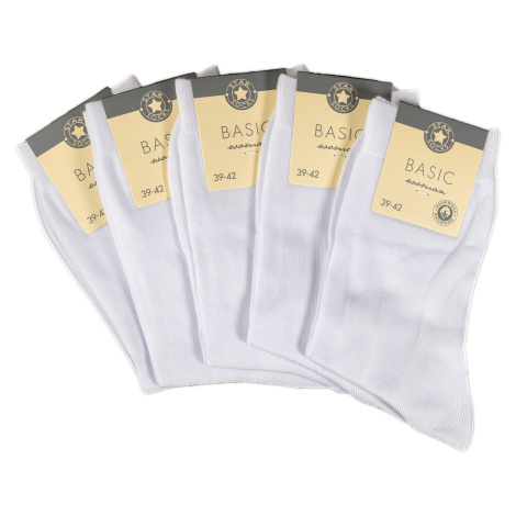 Star Socks Bavlnené ponožky set 5 - dámske biele