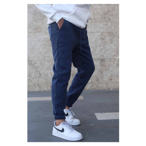 Madmext Navy Blue Brand Men's Basic Sweatpants 5482