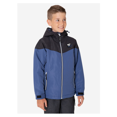 Čierno-modrá chlapčenská zimná bunda s kapucňou SAM 73 Luke