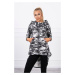 Long Back Sweatshirt camo grey+black