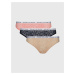 Súprava troch dámskych krajkových nohavičiek v čiernej, ružovej a béžovej farbe Tommy Hilfiger U