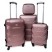 Zlato-ružová sada 4 luxusných plastových kufrov &quot;Luxury&quot; - veľ. S, M, L, XL