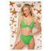 Trendyol Green Triangle Knotted Bikini Top