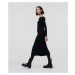 Šaty Karl Lagerfeld Folded Neckline Dress Čierna