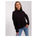 Black women's asymmetrical sweater with wool