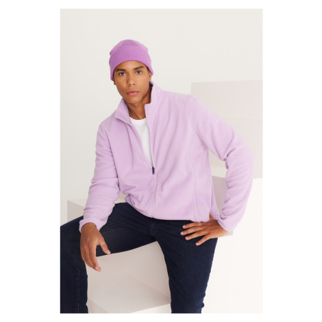 AC&Co / Altınyıldız Classics Men's Lilac Anti-pilling Anti-Pilling Standard Fit High Bato Collar