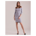 Light grey dress with boat neckline