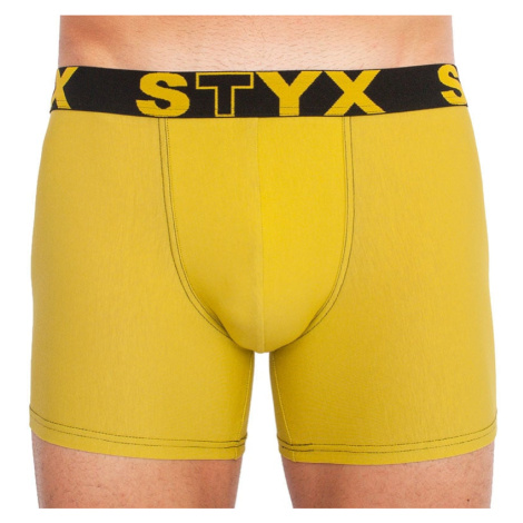 Men's boxers Styx long sports rubber green-yellow