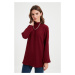 Trendyol Claret Red Back Zippered Stand Up Tunic