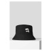 Obojstranný bavlnený klobúk Karl Lagerfeld čierna farba, bavlnený