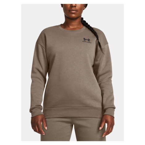 Hnedá mikina Under Armour Essential Fleece Crew