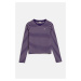 TOP GANT SHIELD SLIM RIBBED STRIPED TOP PANSY PURPLE