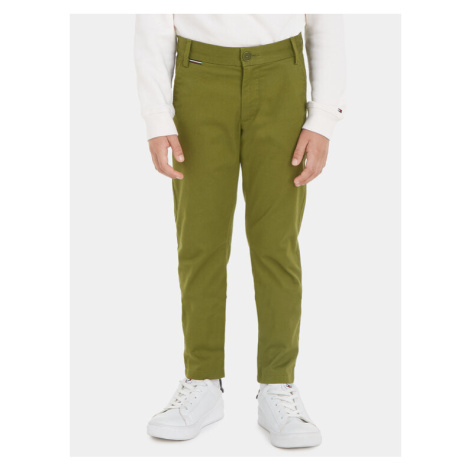 Tommy Hilfiger Bavlnené nohavice KB0KB08609 Zelená Slim Fit