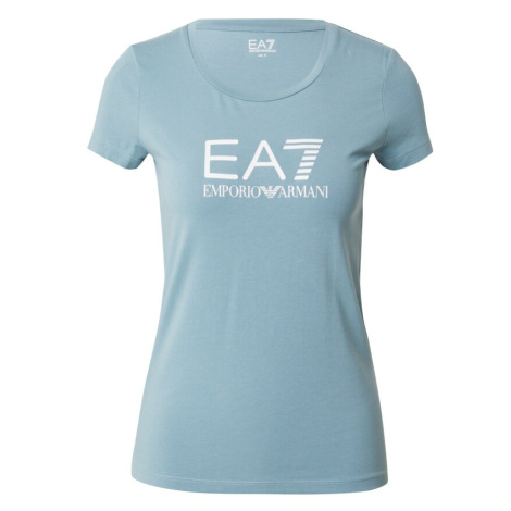 EA7 Emporio Armani Tričko 'Shiny'  modrosivá / biela