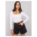 RUE PARIS White short ribbed blouse