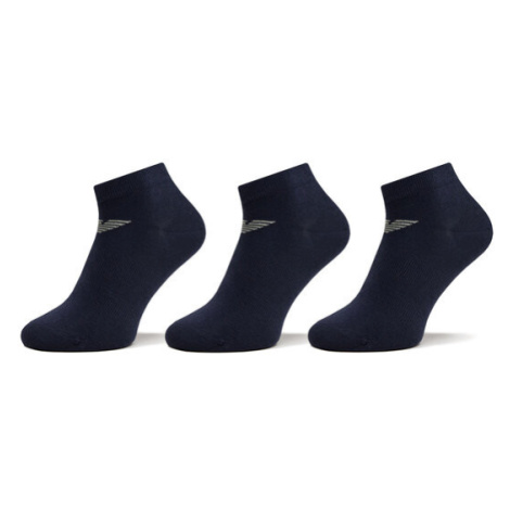 Emporio Armani Súprava 3 párov nízkych členkových ponožiek 300048 4R234 70435 Tmavomodrá