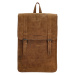 Hide & stitches Idaho dámsky kožený batoh na notebook 15,6" (34.5x19.4 cm) - hnedý - 9L