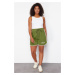 Trendyol Curve Khaki Printed Piping Detailed Knitted Shorts & Bermuda