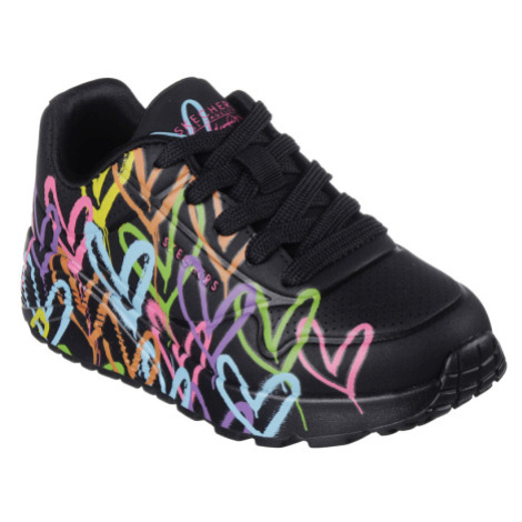 Detská rekreačná obuv SKECHERS Uno Lite X JGoldCrown Lace Up black multi