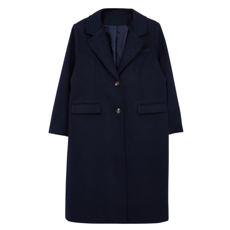 Trendyol Curve Navy Blue Regular Fit Thick Stitching Coat