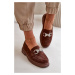 Women's eco-suede moccasins with brown wister decoration