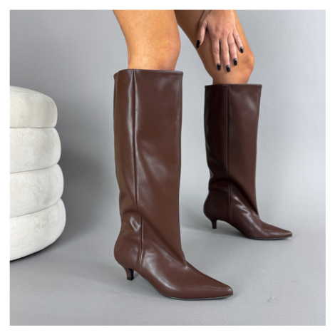 Hnedé vysoké čižmy iMóda