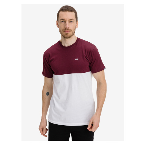 Vínovo-biele pánske tričko VANS Colorblock