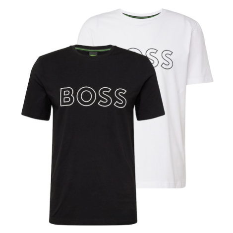 BOSS Green Tričko  čierna / biela Hugo Boss