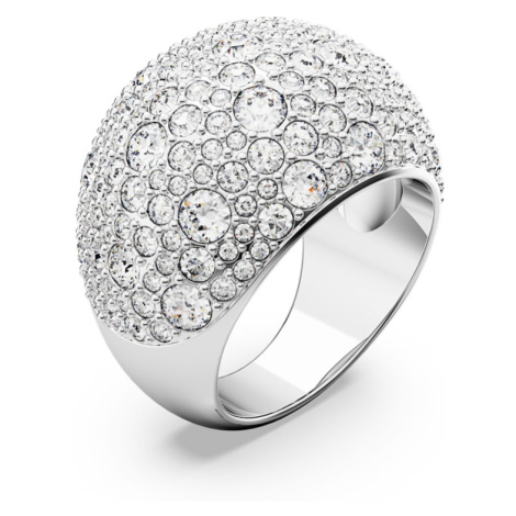 Swarovski Trblietavý masívny prsteň s kryštálmi Luna 5677134 62 mm