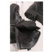 Čierne vybíjané členkové topánky Wilma
