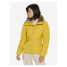 Žltá dámska prešívaná zimná bunda s límcom s umelým kožúškom Tom Tailor