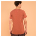 Pánske tričko na jemnú jogu krátky rukáv z prírodných materiálov terakota