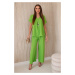 Set with necklace blouse + trousers light green