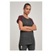 Women's contrasting raglan t-shirt charcoal/red wine