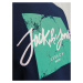 JACK & JONES Tričko 'JJTiley'  námornícka modrá / svetlozelená / biela