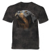 Pánske batikované tričko The Mountain - Rottweiler anjelská tvár- čierne