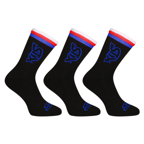 3PACK Styx high black tricolor socks