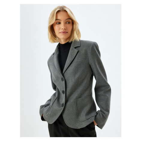 Koton Double Breasted Blazer Jacket with Pockets and Buttons