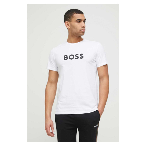 Plážové tričko BOSS biela farba,vzorované,50491706