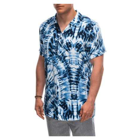 Ombre Men's viscose patterned short sleeve shirt OM-SHPS-0113