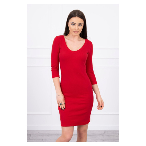 Dress with red neckline