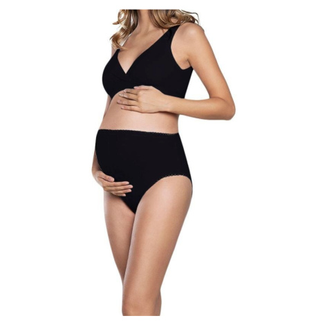 Bavlnené tehotenské nohavičky Mama Maxi čierne Italian Fashion