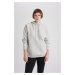 DEFACTO Relax Fit Hooded Thick Sweatshirt