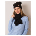 RUE PARIS Black set of hat and scarf