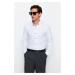 Trendyol White Slim Fit Textured 100% Cotton Breathable Shirt