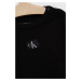 Detské tričko s dlhým rukávom Calvin Klein Jeans čierna farba, s nášivkou