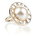Šperk Karl Lagerfeld K/Essential Pearls Ring Žltá